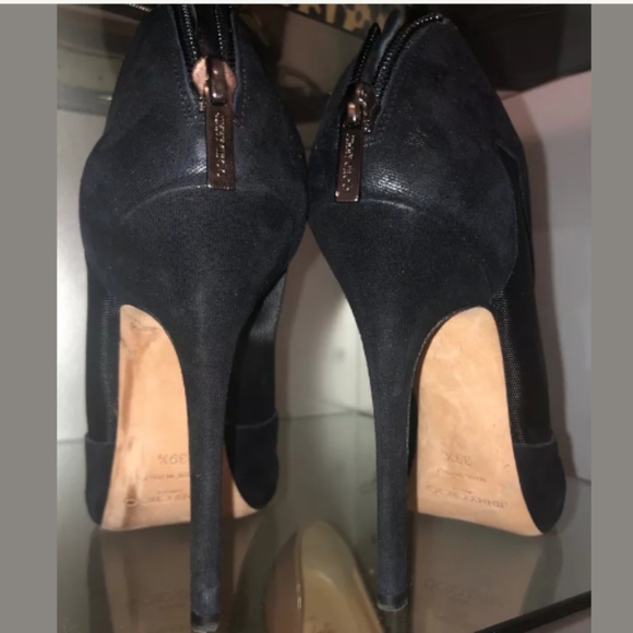 Jimmy Choo Mesh and Suede Marble Peep toe booties - Picture 3 of 8